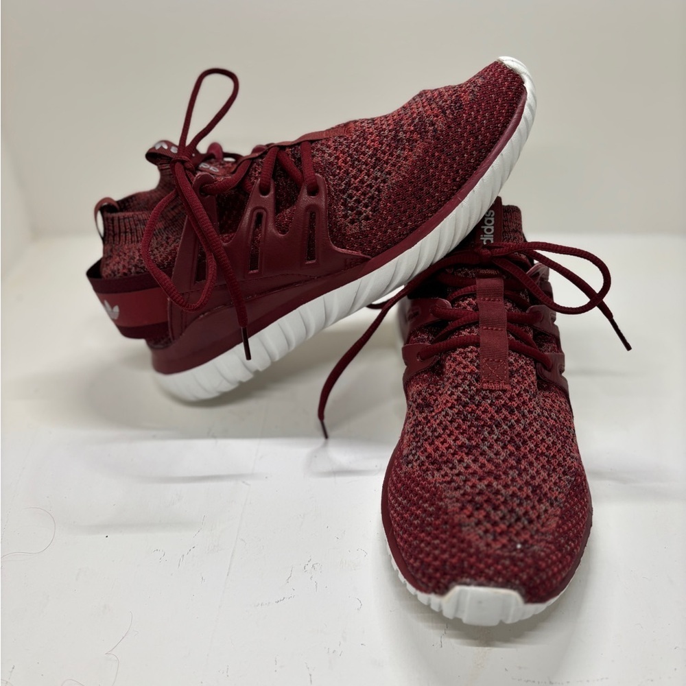 Adidas Tubular Nova PK Primeknit Men’s Size 8 Mystery Red Maroon Sneakers Shoes - Picture 3 of 7